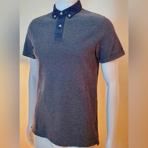 Tommy Hilfiger Light Gray Buttoned Polo Shirt Knit Shortsleeve New